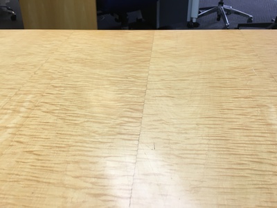 2000 x 1200mm Ripple Sycamore veneer boardroom table (CE)
