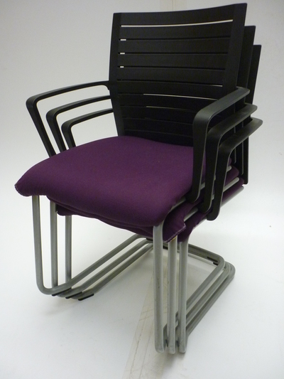 Steelcase Northside purple/black stacking chair