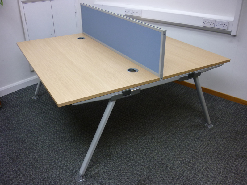 1600w x 800d mm Oak Senator Core bench desks (CE) price per user