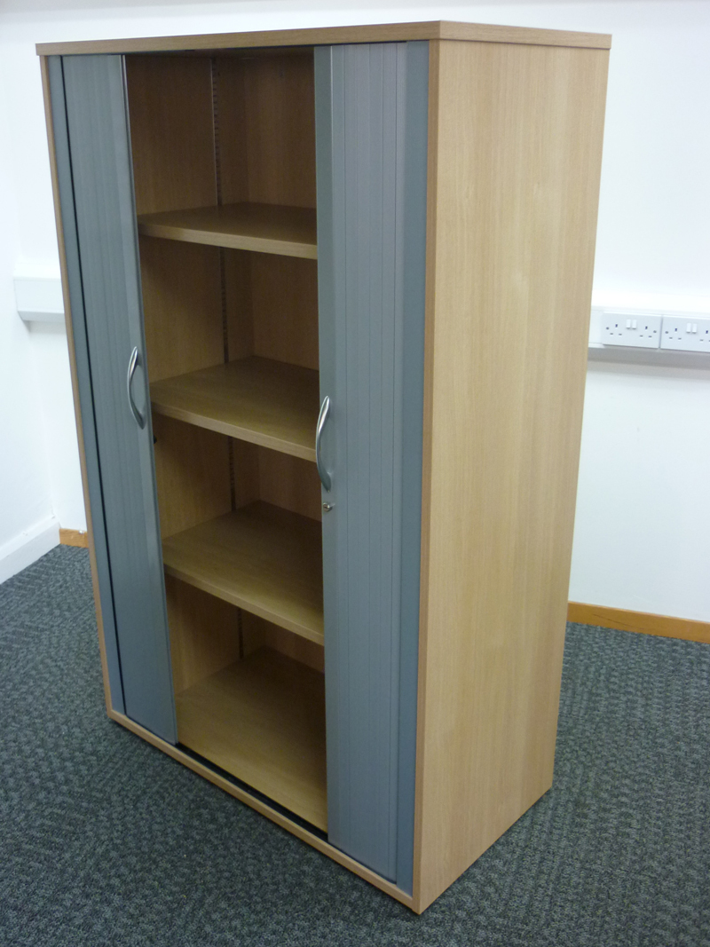1600mm high Phase oak tambour cupboards