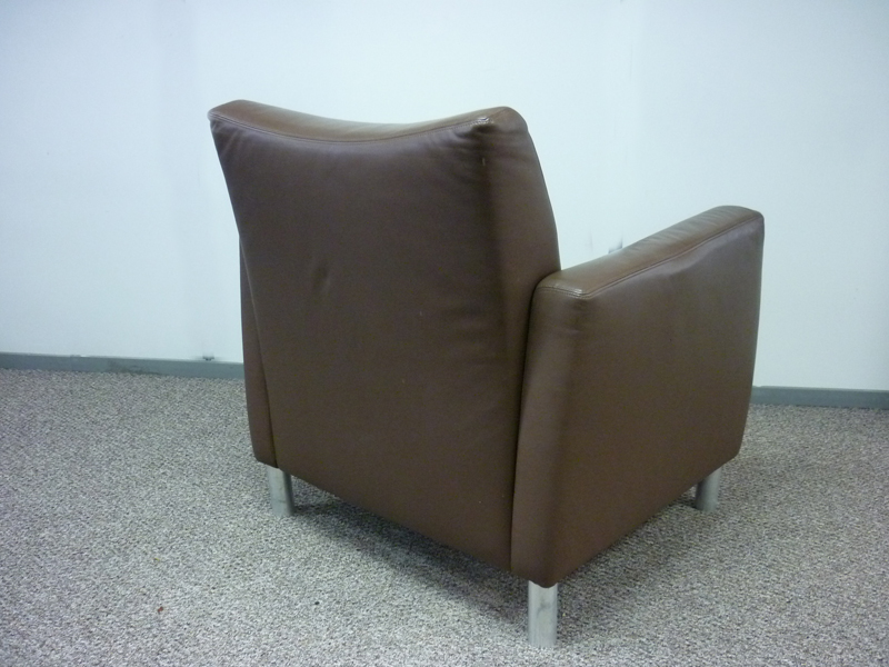 Brown leather armchair (CE)