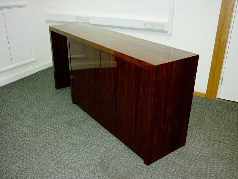 3600x1500mm high gloss walnut veneer table & credenza CE