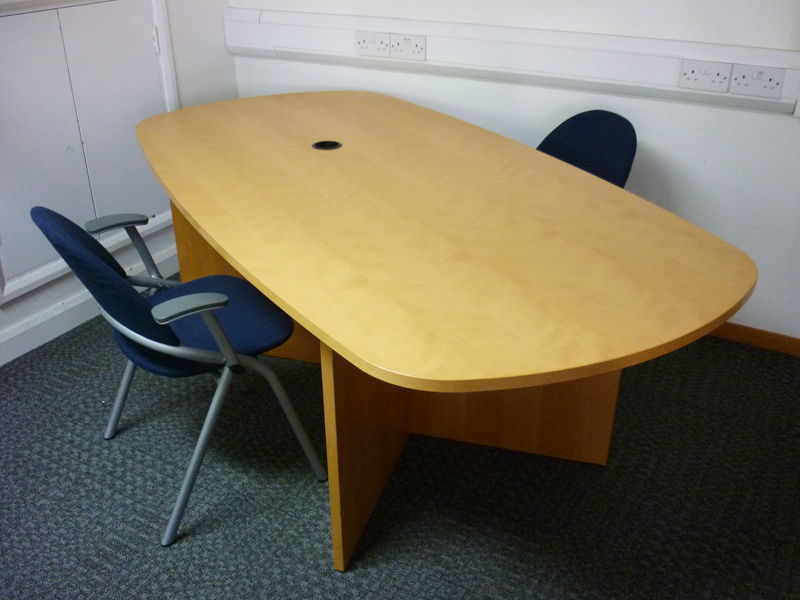 2050 x 1050/950mm Dencon beech veneer oval table