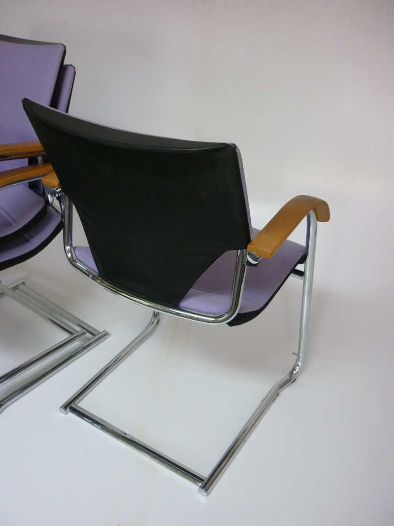 Light purple stacking Wilkhahn meeting chairs