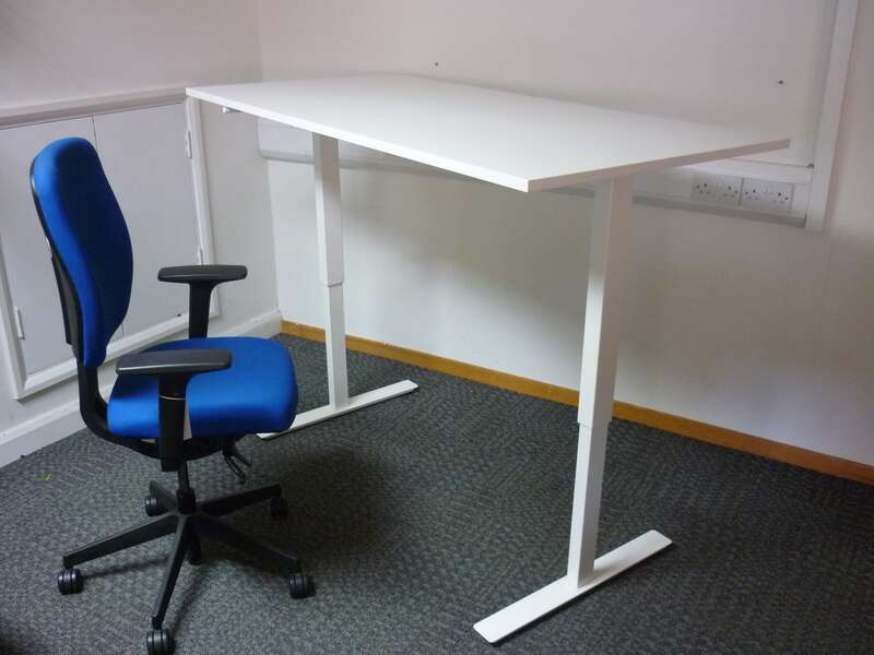 1600x800mm white manual sit/stand desk