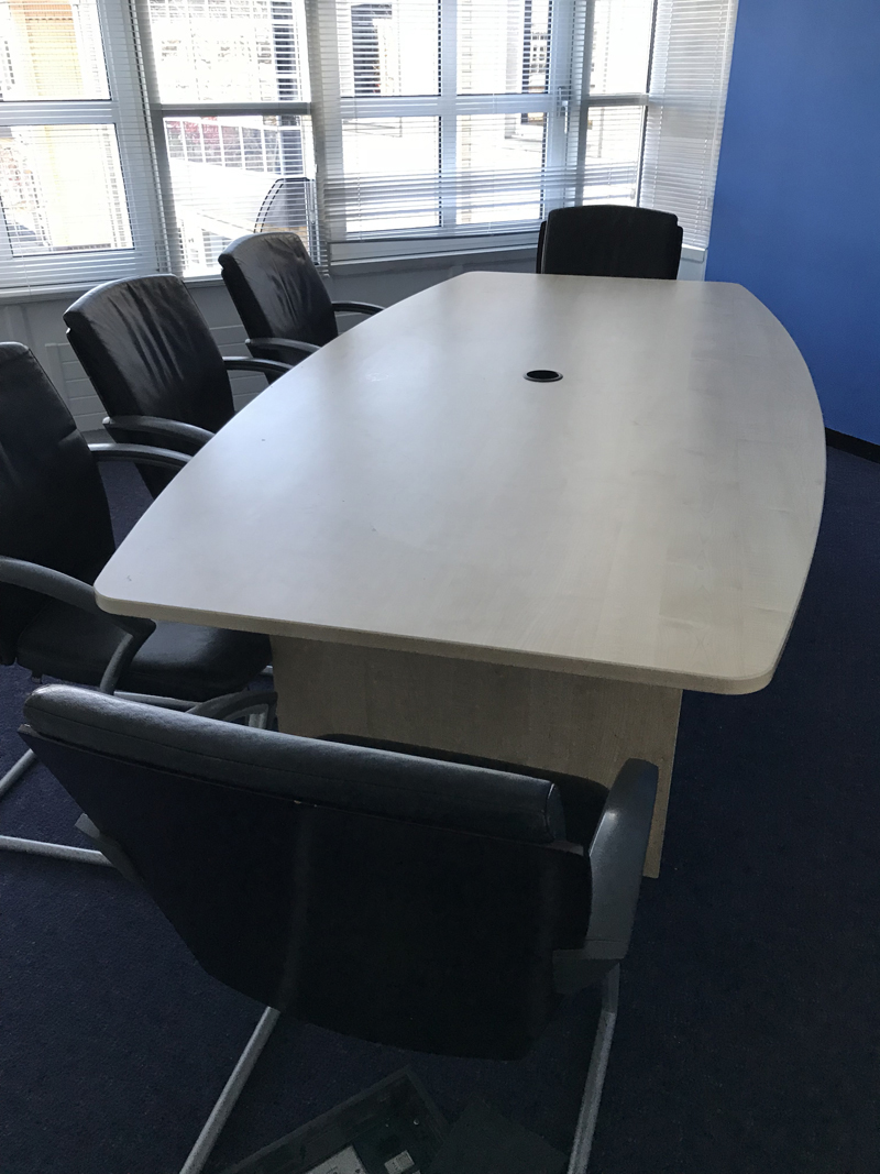2400mm x 1200/900mm maple barrel shaped meeting table