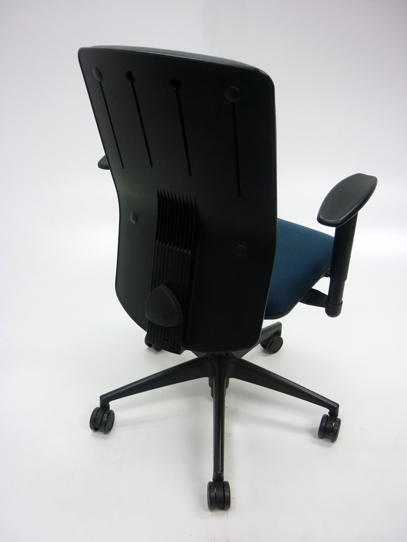 Girsberger green and grey task chair with arms