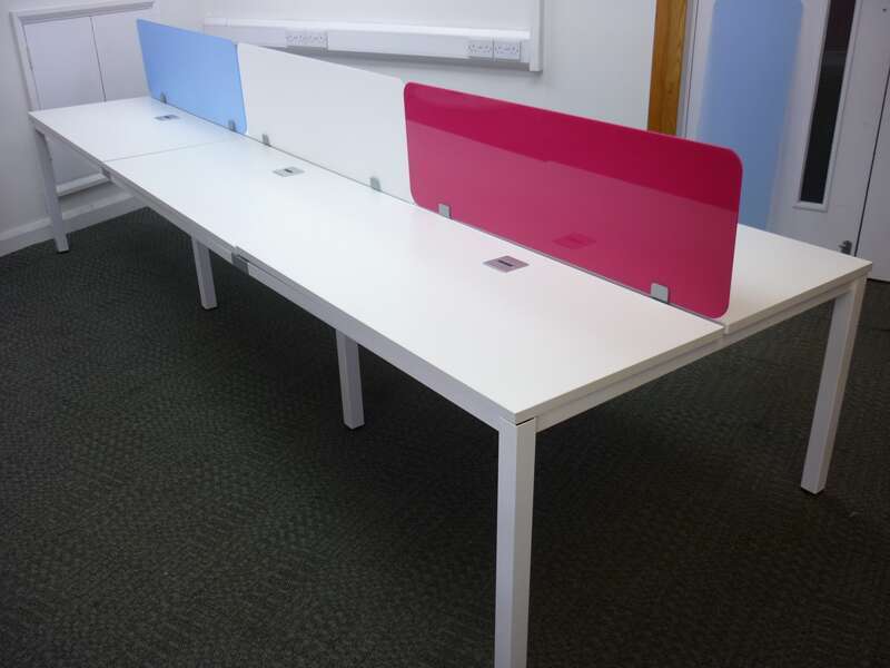 Balma G4 white bench desks in various sizes