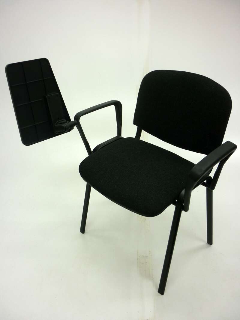 Charcoal Club conference chairs with writing tablet
