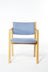 Set of 4 Light blue beech framed chairs