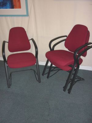 Savo red boardroom stacking armchairs, JUST REDUCED TO