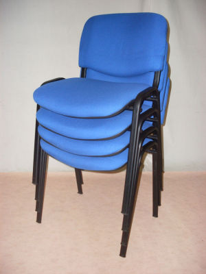 Blue Club stacking chairs