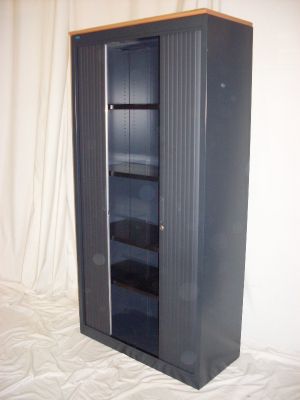 Airbourne graphite side opening tambour cupboard