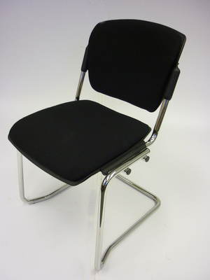 AFI Phase black fabric stacking chairs