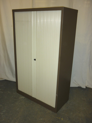 1970mm high Silverline coffee and cream side tambour