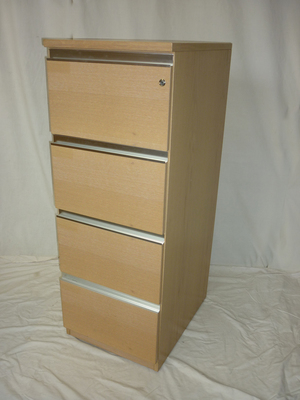 Project oak veneer 4 drawer filing cabinet