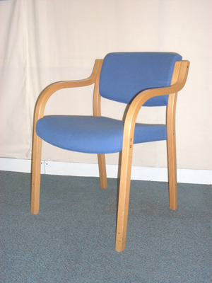 Blue stacking arm chairs