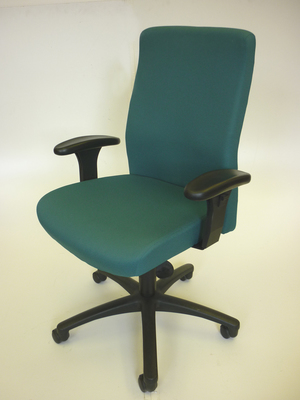 Aqua green Torasen Thor square back task chair with arms