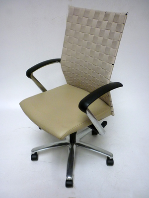 Dietiker cream leather executive chair