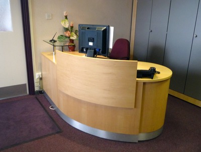 Natural Ash Veneer reception desk