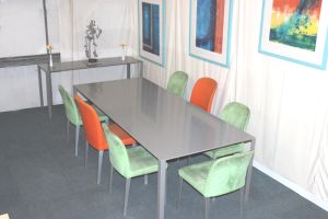 Contemporary grey metal boardroom table amp side table was pound800 now