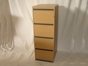 Light oak 4 drawer filing cabinet