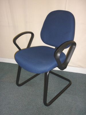 Blue cantilever armchairs