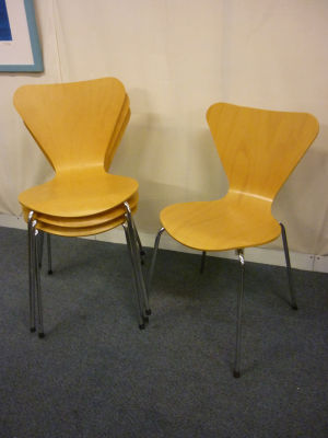 24 X Beech shell stackable restaurant chairs (all reserved)