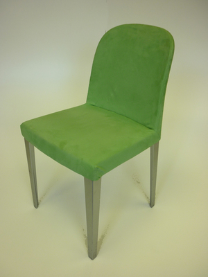 green suede effect chairs