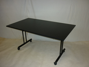 Black rectangular folding conference tables