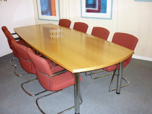 Senator 3000x1200mm light oak boardroom table