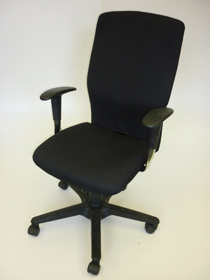 Deluxe reupholstered black high back task chair