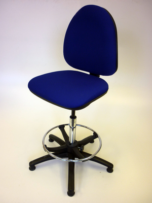 Blue fabric draughtsmans chair