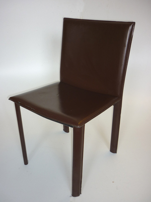Brown leather meeting chairs