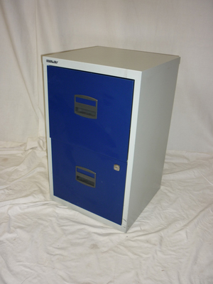 Bisley greyblue 2 drawer A4 filing cabinet