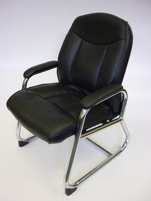 Black leather meeting chairs