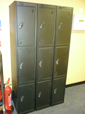 Black metal lockers