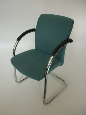 Light green speckled fabric chrome frame meeting chairs