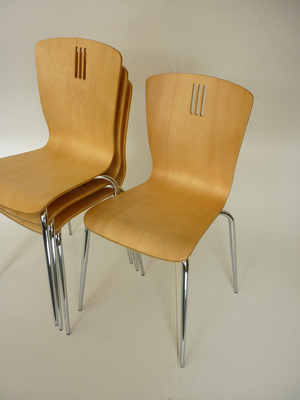 Sven cafeacute style wood shell chairs