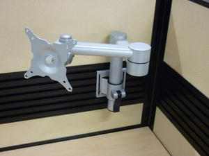 Screen mounted monitor arms
