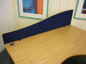 1600mm royal blue wave desk mounted screens