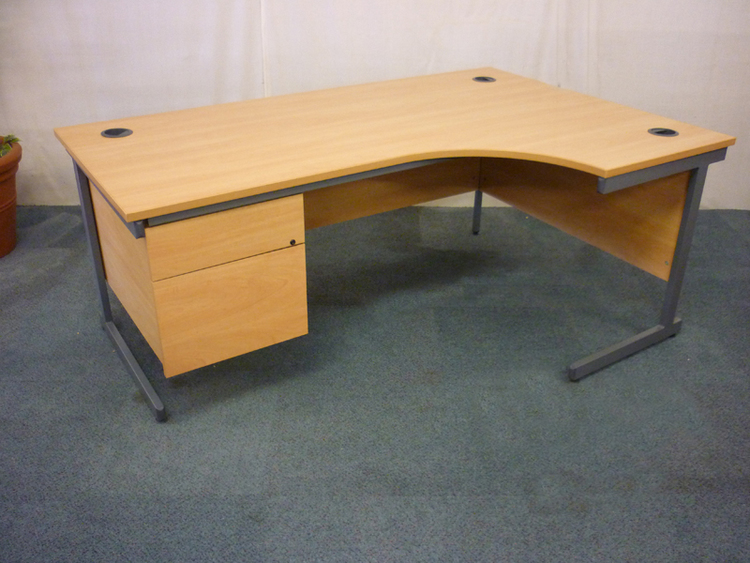 Beech 1800x1200mm workstations with leg and pedestal options