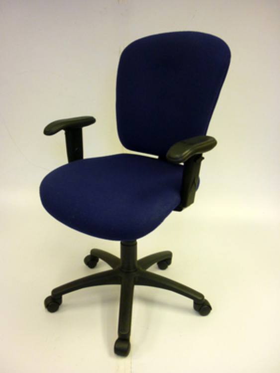 Royal blue task chair with arms