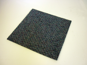 Blue patterned carpet tiles