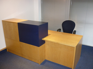 Ash veneer rectangular reception desk