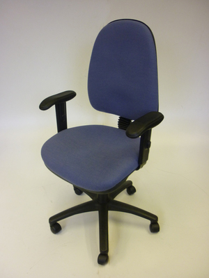 Sky blue 2 lever operator chair with adjustable arms