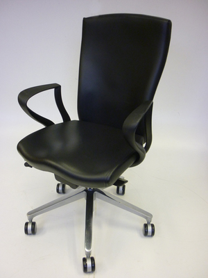 Connection Function black leather task chairs