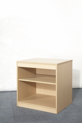 Light oak open desk high storage unit