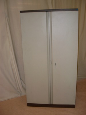 Assorted coffee and cream steel cupboards