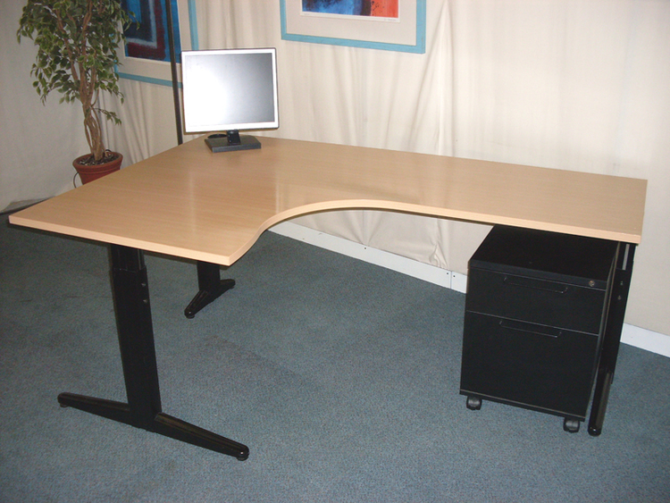 Martella beech height adjustable desks